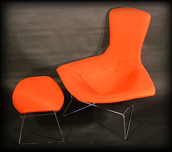 Harry Bertoia Bird Chairs with Ottoman