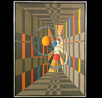 Oil on canvas abstract painting