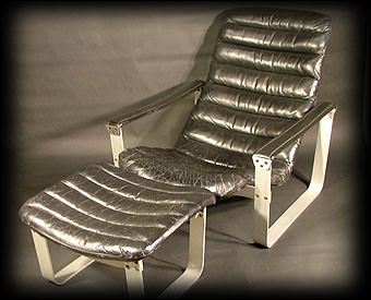 Leather Chair and Ottoman